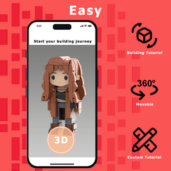 [SquareMe]Full Body Customizable Brick Figures Persaonalized Brick Figures with Cat Universal Interlocking Plastic Toy Sets