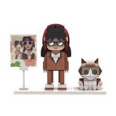 [SquareMe]Full Body Customizable Brick Figures Persaonalized Brick Figures with Cat Universal Interlocking Plastic Toy Sets