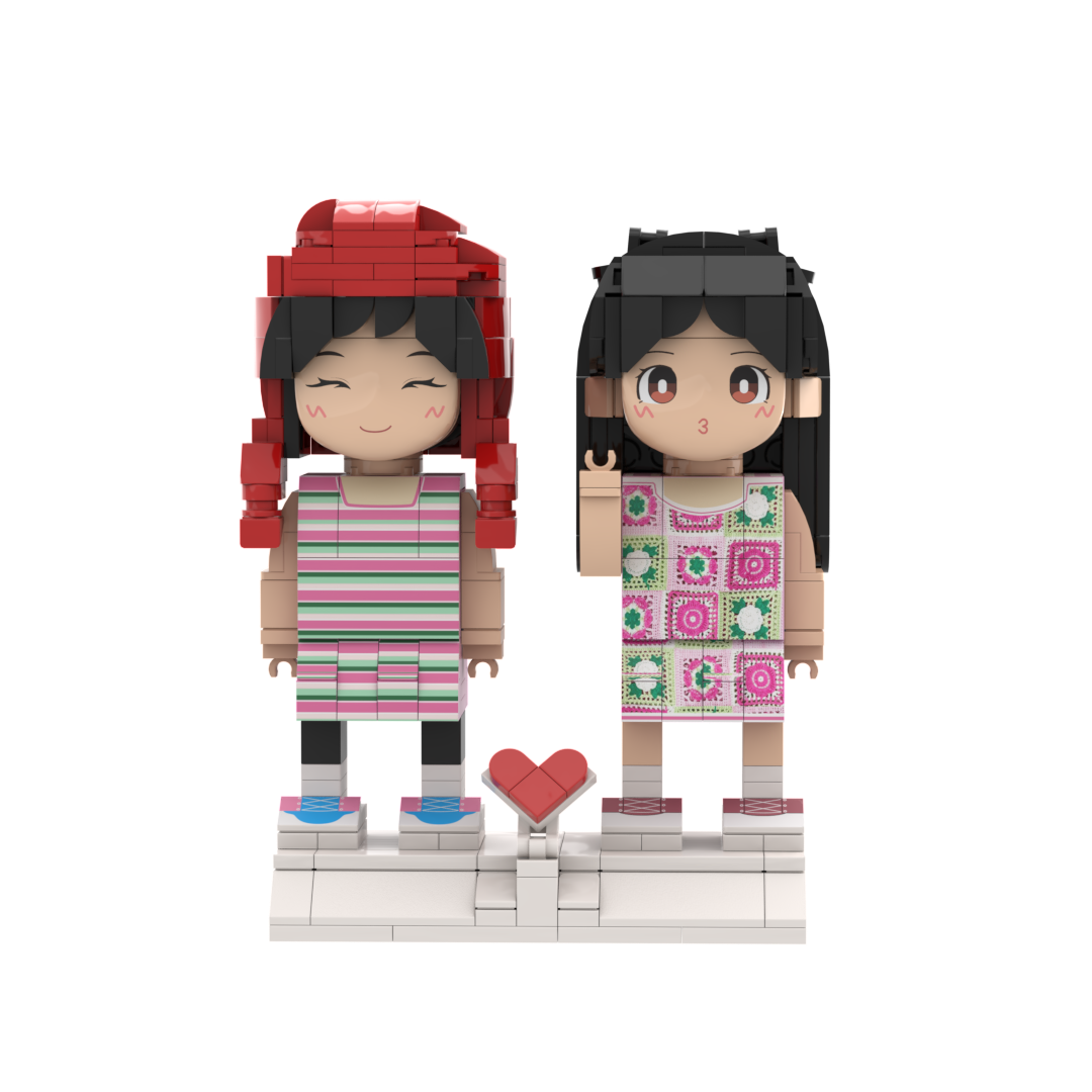 [DuduMe]Customizable Fully Body 2 People Custom Brick Figures Persanalized Cute Face Universal Interlocking Plastic Toy Gifts